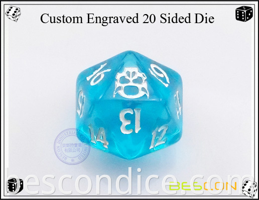 Custom Engraved 20 Sided Die